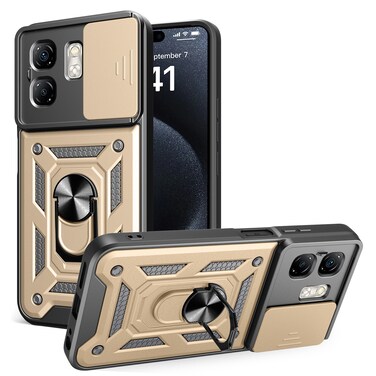 Case cover For Infinix Smart 9 / Hot 50i Sliding Camera Cover Design TPU+PC Phone Case(Gold)