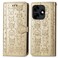 Case cover For Tecno Pova Neo 2 Cat and Dog Embossed Leather Phone Case(Gold)