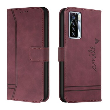 Case cover For Tecno Camon 17 Pro Retro Skin Feel Horizontal Flip Soft TPU + PU Leather Phone Case(Wine Red)