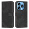 Case cover For Tecno Spark 10C Skin Feel Stripe Pattern Leather Phone Case with Lanyard(Black)