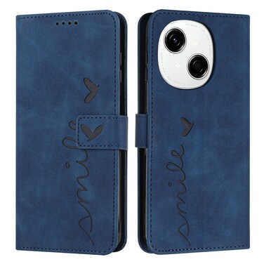 Case cover For Tecno Spark Go 1 Skin Feel Heart Embossed Leather Phone Case(Blue)