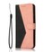 Case cover For Tecno Pop 7 Pro Dual-color Stitching Leather Phone Case(Black Rose Gold)