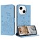 Case cover For Tecno Spark Go 1 / Go 2025 Embossed Kitten Phone Leather Case with Lanyard(Blue)