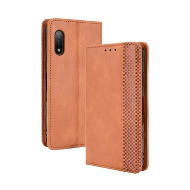 Case cover For Sony Xperia Ace II Magnetic Buckle Retro Crazy Horse Texture Horizontal Flip Leather Case with Holder &amp; Card Slots &amp; Photo Frame(Brown)