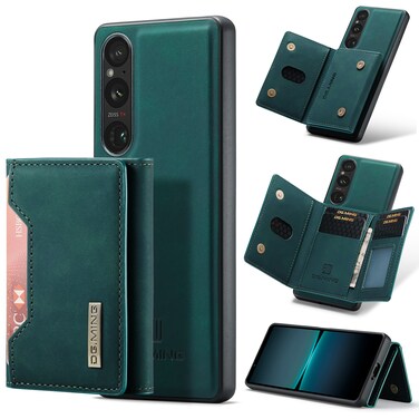 Case cover For Sony Xperia 1 VI DG.MING M2 Series 3-Fold Multi Card Bag + Magnetic Phone Case(Green)