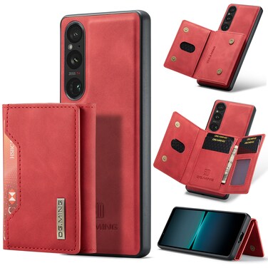 Case cover For Sony Xperia 1 V DG.MING M2 Series 3-Fold Multi Card Bag + Magnetic Phone Case(Red)