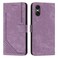 Case cover For Sony Xperia 10 VI Skin Feel Stripe Pattern Leather Phone Case with Lanyard(Purple)