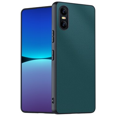 Case cover For Sony Xperia 10  VI Ultra-thin Plain Skin Leather Phone Case(Green)