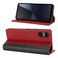 Case cover For Sony Xperia Ace III Calf Texture Color Stitching Leather Phone Case(Red Black)