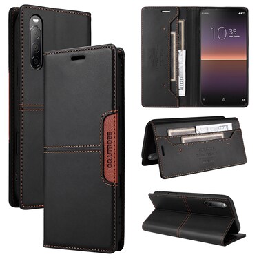 Case cover For Sony Xperia 10 II GQUTROBE G01 RFID Anti-theft Leather Phone Case(Black)