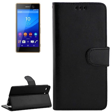 Case cover Crazy Horse Texture Horizontal Flip Leather Case with Holder &amp; Card Slots &amp; Wallet &amp; Photo Frame for Sony Xperia M5 / E5603 / E5606 / E5653 / E5633 / E5643 / E5663(Black)