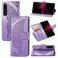 Case cover For Sony Xperia 1 III Butterfly Love Flower Embossed Horizontal Flip Leather Case with Bracket / Card Slot / Wallet / Lanyard(Light Purple)