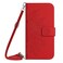 Case cover For Sony Xperia 1 VII Skin Feel Sun Flower Embossed Flip Leather Phone Case with Lanyard(Red)