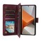 Case cover For Xiaomi Redmi Note 13 Pro+ Multifunctional Frosted Zipper Wallet Leather Phone Case(Wine Red)