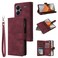 Case cover For Xiaomi Redmi Note 13 Pro+ Multifunctional Frosted Zipper Wallet Leather Phone Case(Wine Red)