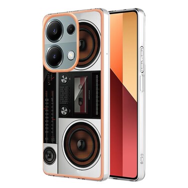 Case cover For Xiaomi Redmi Note 13 Pro 4G/Poco M6 Pro 4G Electroplating Marble Dual-side IMD Phone Case(Retro Radio)