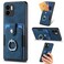 Case cover For Xiaomi Redmi A1 Retro Skin-feel Ring Card Wallet Phone Case(Blue)