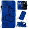 Case cover For Xiaomi Redmi Note 8T Pressed Printing Butterfly Pattern Horizontal Flip PU Leather Case with Holder &amp; Card Slots &amp; Wallet &amp; Lanyard(Blue)