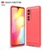 Case cover For Xiaomi Mi Note 10 Lite Brushed Texture Carbon Fiber TPU Case(Red)