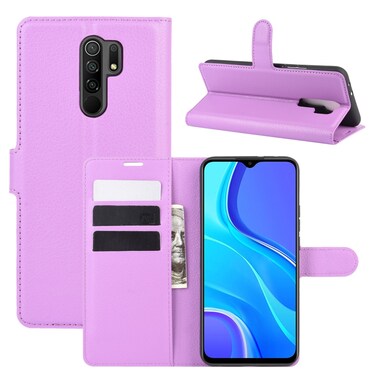 Case cover For Xiaomi Redmi 9 Litchi Texture Horizontal Flip Protective Case with Holder &amp; Card Slots &amp; Wallet(Purple)
