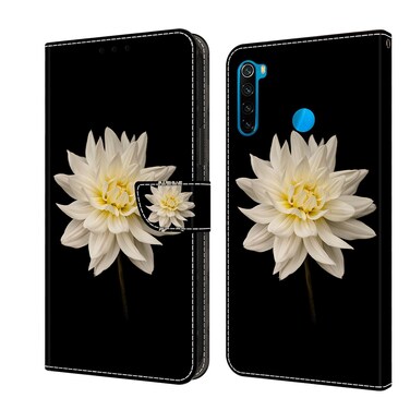Case cover For Xiaomi Redmi Note 8T Crystal 3D Shockproof Protective Leather Phone Case(White Flower)
