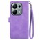 Case cover For Xiaomi Poco M6 Pro 4G Embossed Flower Zipper Leather Phone Case(Purple)