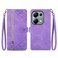 Case cover For Xiaomi Poco M6 Pro 4G Embossed Flower Zipper Leather Phone Case(Purple)