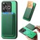 Case cover For Xiaomi Redmi Turbo 3 5G Retro Magsafe Card Bag PU Back Cover Phone Case(Green)