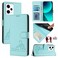 Case cover For Xiaomi POCO X5 Pro Cat Rat Embossed Pattern RFID Leather Phone Case with Lanyard(Mint Green)