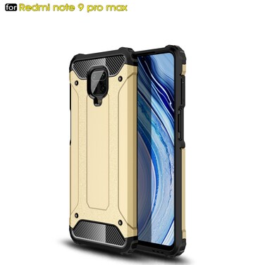 Case cover For Xiaomi Redmi Note 9 Pro Max Magic Armor TPU + PC Combination Case(Gold)