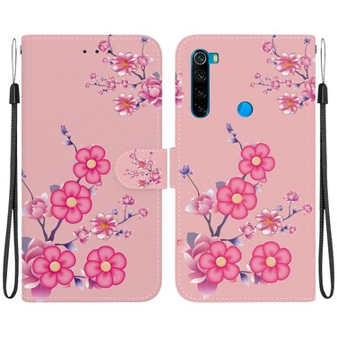 Case cover For Xiaomi Redmi Note 8 Crystal Texture Colored Drawing Leather Phone Case(Cherry Blossoms)
