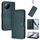 Case cover For Xiaomi Civi 3 5G Line Splicing Buckle Retro Leather Phone Case(Dark Green)