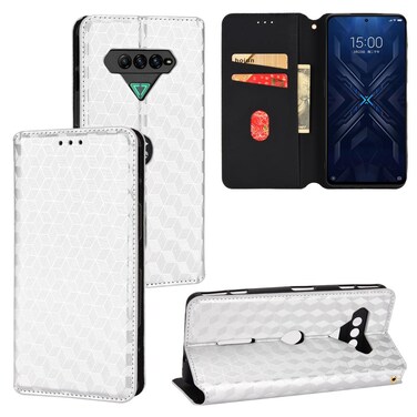 Case cover For Xiaomi Black Shark 4 Cubic Grid Texture Flip Leather Phone Case(Silver)