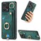 Case cover For Redmi Note 12 Turbo Retro Skin-feel Ring Card Bag Phone Case with Hang Loop(Green)