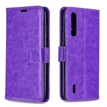Case cover For Xiaomi Mi 9 Lite / CC9 Crazy Horse Texture Horizontal Flip Leather Case with Holder &amp; Card Slots &amp; Wallet &amp; Photo Frame(Purple)