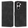 Case cover For Redmi Turbo 4 / Xiaomi Poco X7 Pro Skin Feel Heart Embossed Leather Phone Case with Long Lanyard(Black)