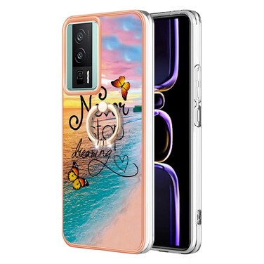 Case cover For Xiaomi Poco F5 Pro 5G / Redmi K60 Electroplating IMD TPU Phone Case with Ring(Dream Butterfly)