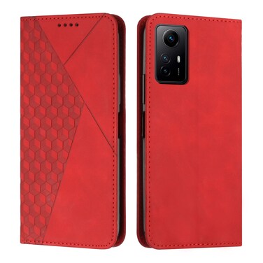 Case cover For Xiaomi Redmi Note 12S 4G Global Diamond Splicing Skin Feel Magnetic Leather Phone Case(Red)