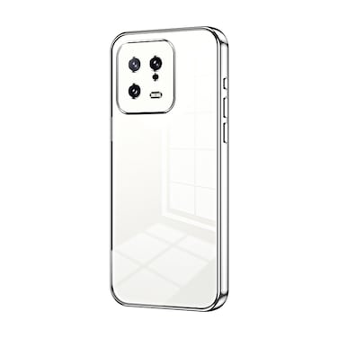 Case cover For Xiaomi 13 Transparent Plating Fine Hole Phone Case(Silver)