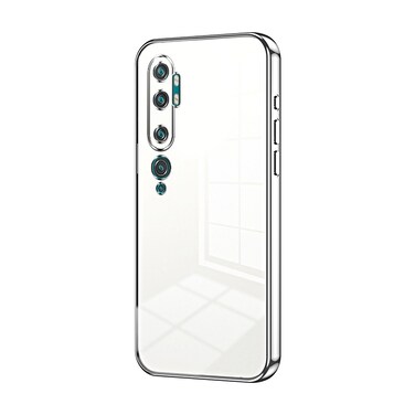 Case cover For Xiaomi Mi CC9 Pro / Mi Note 10 Transparent Plating Fine Hole Phone Case(Silver)