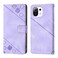 Case cover For Xiaomi Mi 11 Lite / Mi 11 Lite 5G Skin Feel Embossed Leather Phone Case(Light Purple)