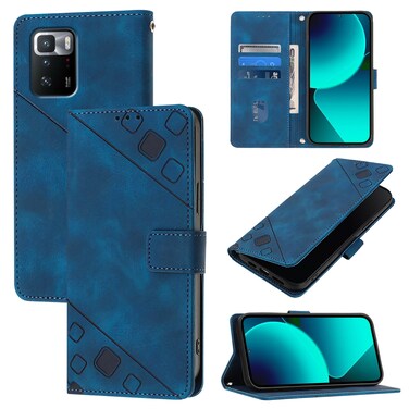 Case cover For Xiaomi Poco X3 GT Skin Feel Embossed Leather Phone Case(Blue)