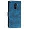 Case cover For Xiaomi Pocophone F1 YX0080 Grid Butterfly Embossed Pattern Leather Phone Case with Lanyard(Dark Blue)