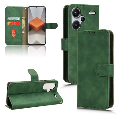 Case cover For Xiaomi Redmi Note 13 Pro+ Skin Feel Magnetic Flip Leather Phone Case(Green)