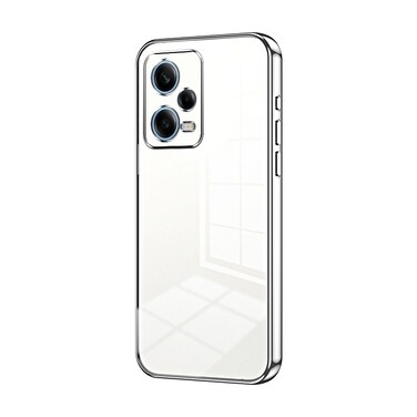 Case cover For Xiaomi Redmi Note 12 Pro 5G Transparent Plating Fine Hole Phone Case(Silver)