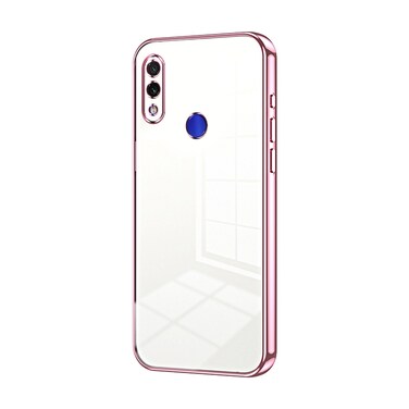 Case cover For Xiaomi Redmi Note 7 / Note 7 Pro Transparent Plating Fine Hole Phone Case(Pink)