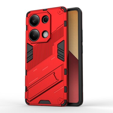 Case cover For Xiaomi Redmi Note 13 Pro 4G Global Punk Armor 2 in 1 PC + TPU Phone Case with Holder(Red)