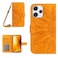 Case cover For Xiaomi Redmi 12 5G Skin Feel Sun Flower Embossed Flip Leather Phone Case with Lanyard(Yellow)