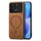 Case cover For Xiaomi Redmi K70 / K70 Pro 5G Solid Color Retro Magsafe PU Back Cover Phone Case(Brown)