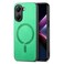 Case cover For Redmi Turbo 4 Solid Color Retro Magsafe PU Back Cover Phone Case(Green)